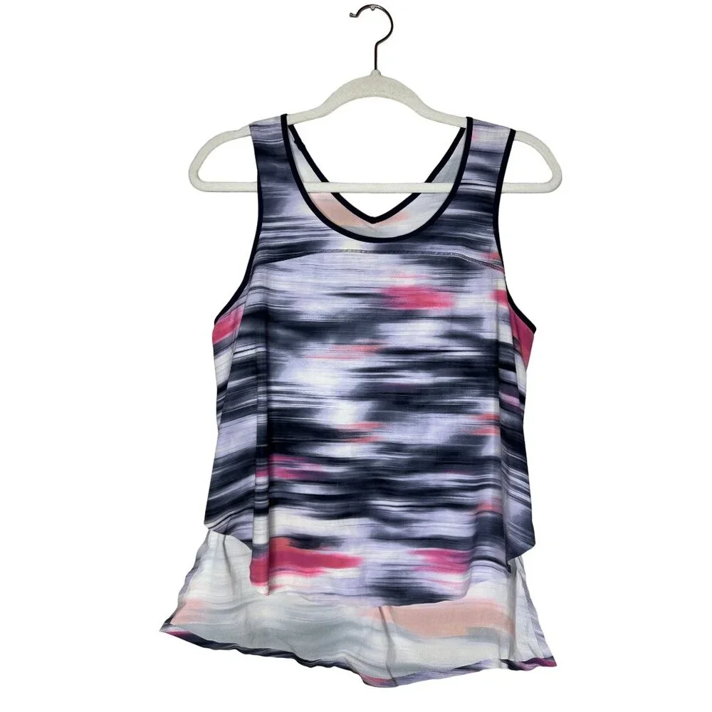 Lululemon Run Split Singlet Tank Top Size 8 Mirage Deep Indigo Relaxed Fit